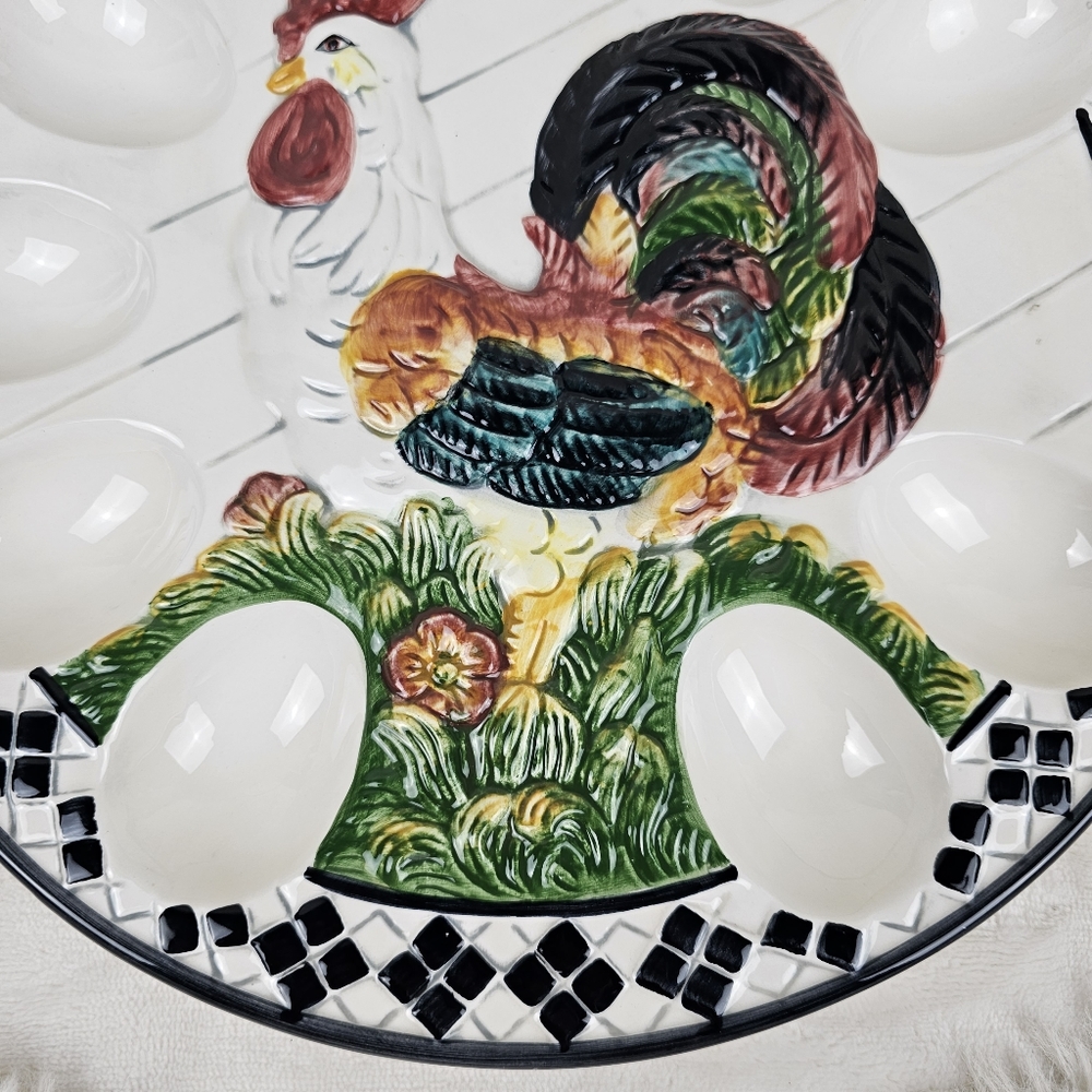 Vintage Rooster Egg Serving Plate CBK Ltd. LLC - Picture 4 of 13